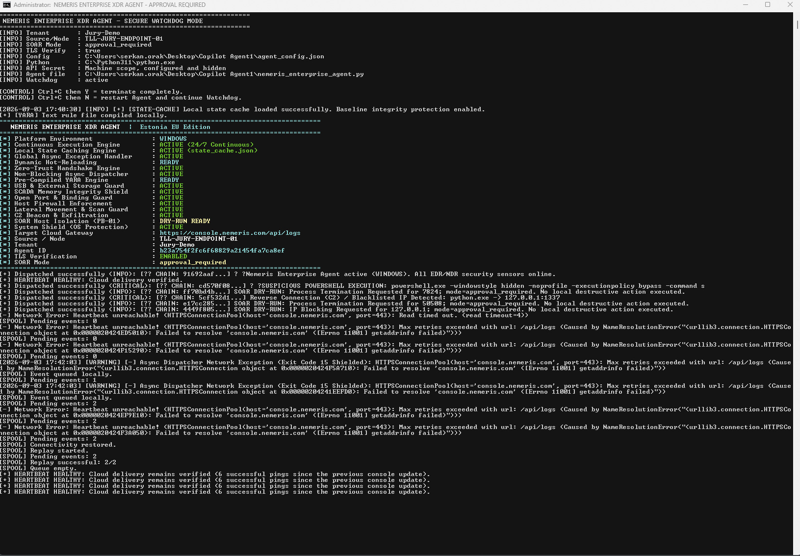 Nemeris CyberCore endpoint XDR agent
